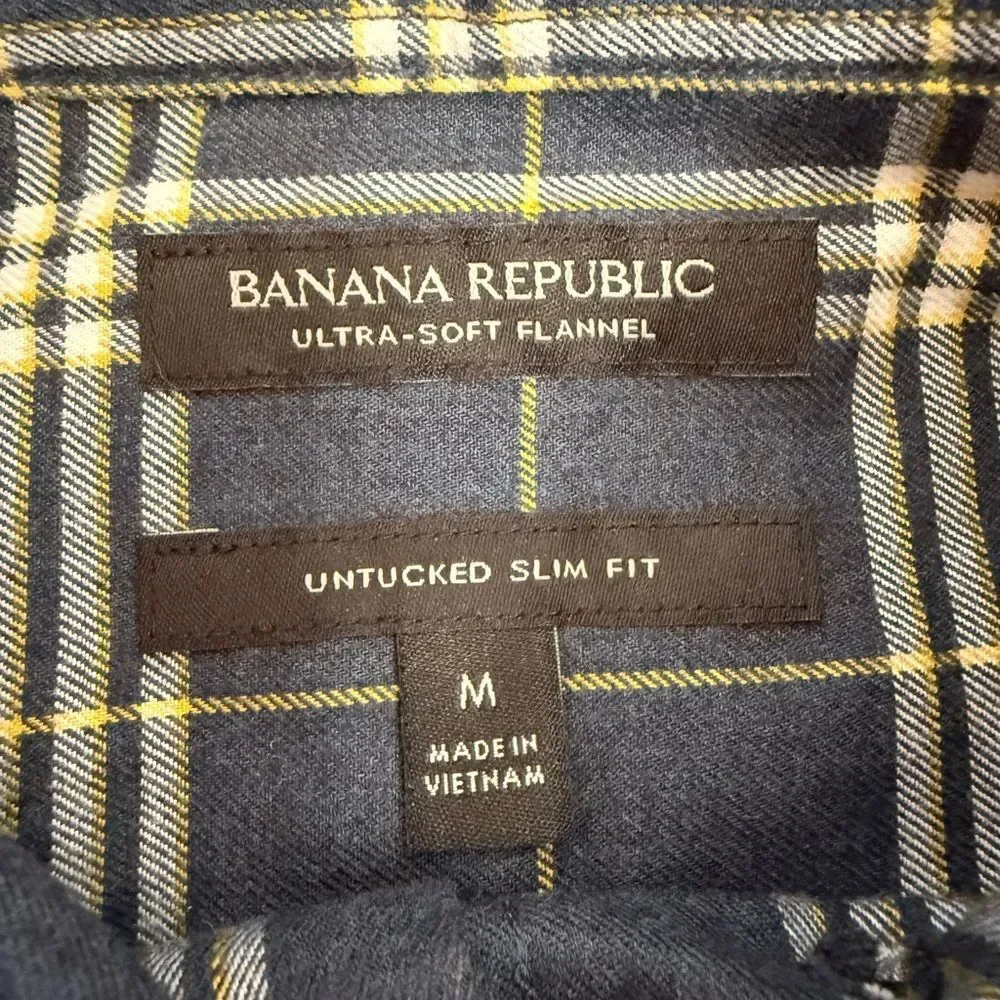 Banana Republic Ultra Soft Slim Fit Flannel Shirt Blue Medium NWOT